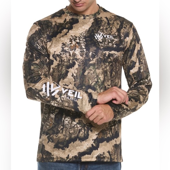 Veil Camo Whitetail/Black,Moisture Wicking, UPF 50 Performance Tee, Hunting,Camo - Picture 11 of 11
